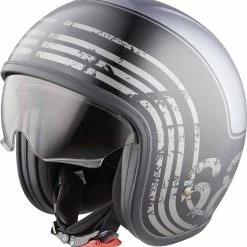 Highway 1 Retro 68 II Jet Helmet -Full-Face Helmets shop 12.52.83.Highway1Retro68IISchwarzSilber216058410FR0118